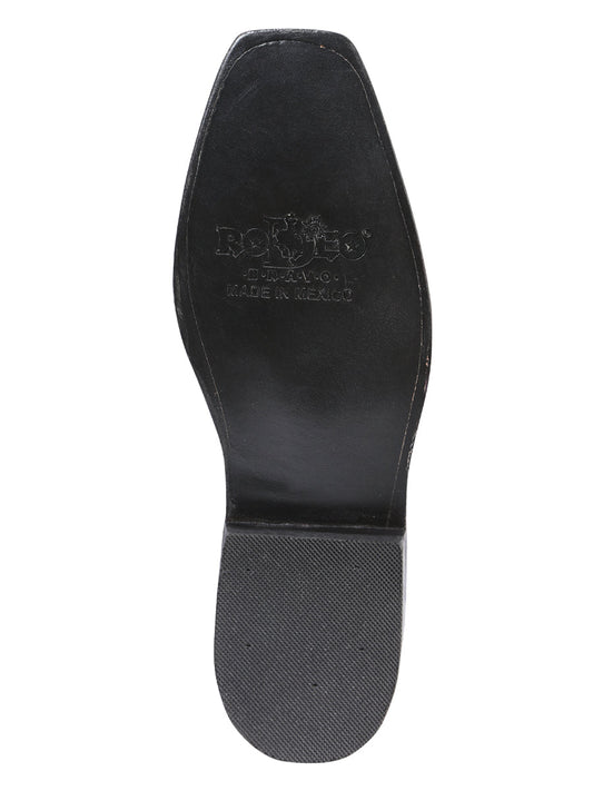 The Biker Cowboy Boot — Waxy Black, Narrow Square Toe (No. 134)