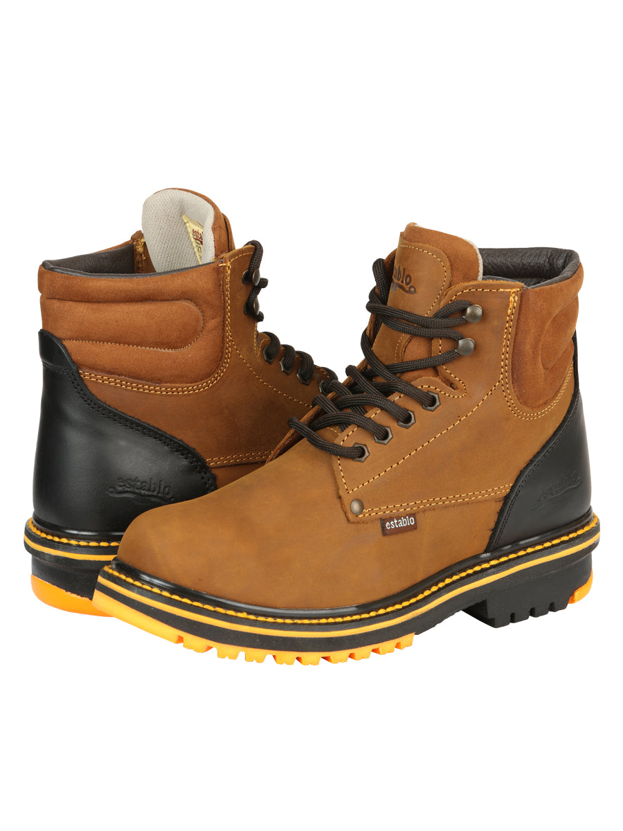 Establo Men’s Work Ankle Boot Mango/Black Lace-Up
13359