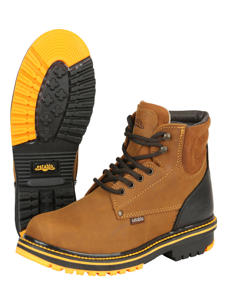 Establo Men’s Work Ankle Boot Mango/Black Lace-Up
13359