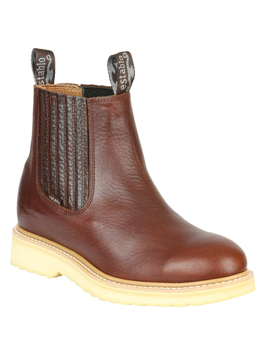 Establo Men’s Work Ankle Boot - Bull Fight Leather - Honey 22953