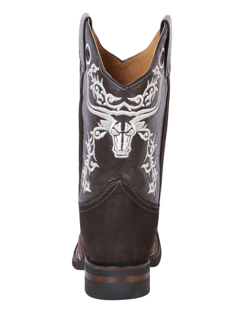 The Embroidered Rodeo Boot — Crazy Brown & Dark Brown (No. 34311)