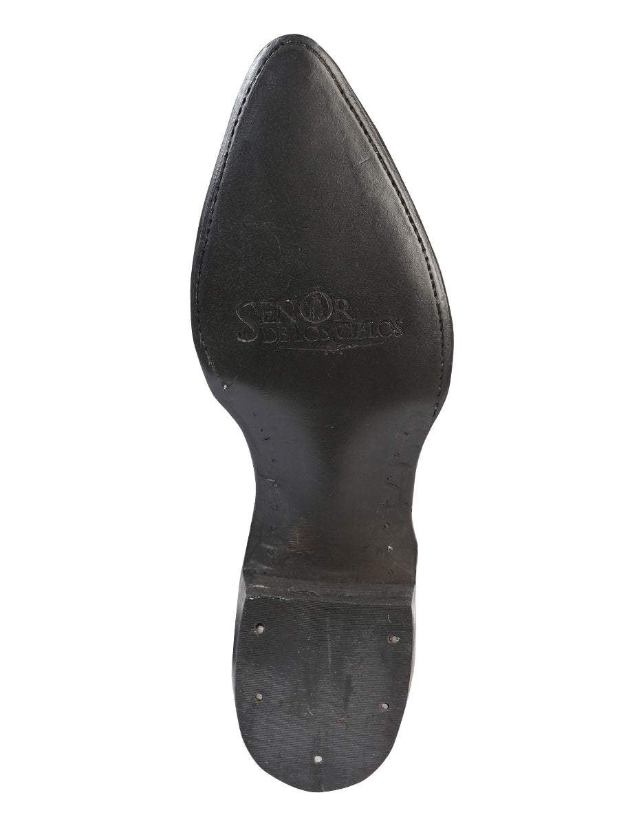 The Pointed Toe Cowboy Boot — Butter Ostrich Print (No. 40837)