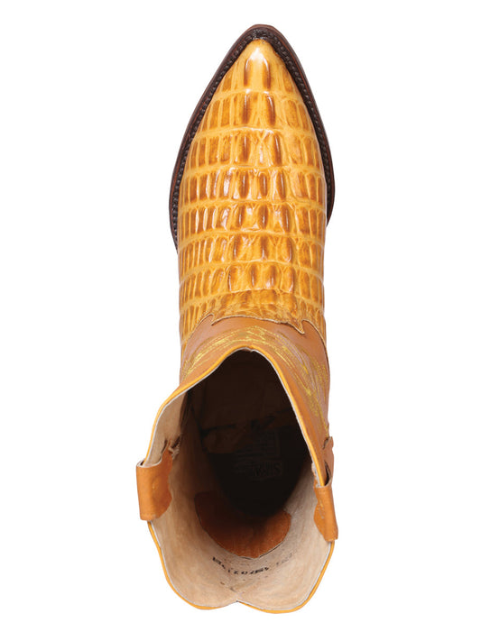 The Pointed Toe Cowboy Boot — Butter Caiman Tail Print (No. 40843)