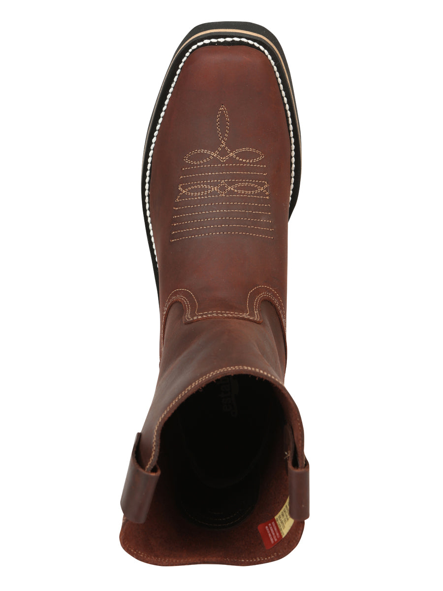 Establo Men’s Work Boot - Crazy Leather in Brown 41531