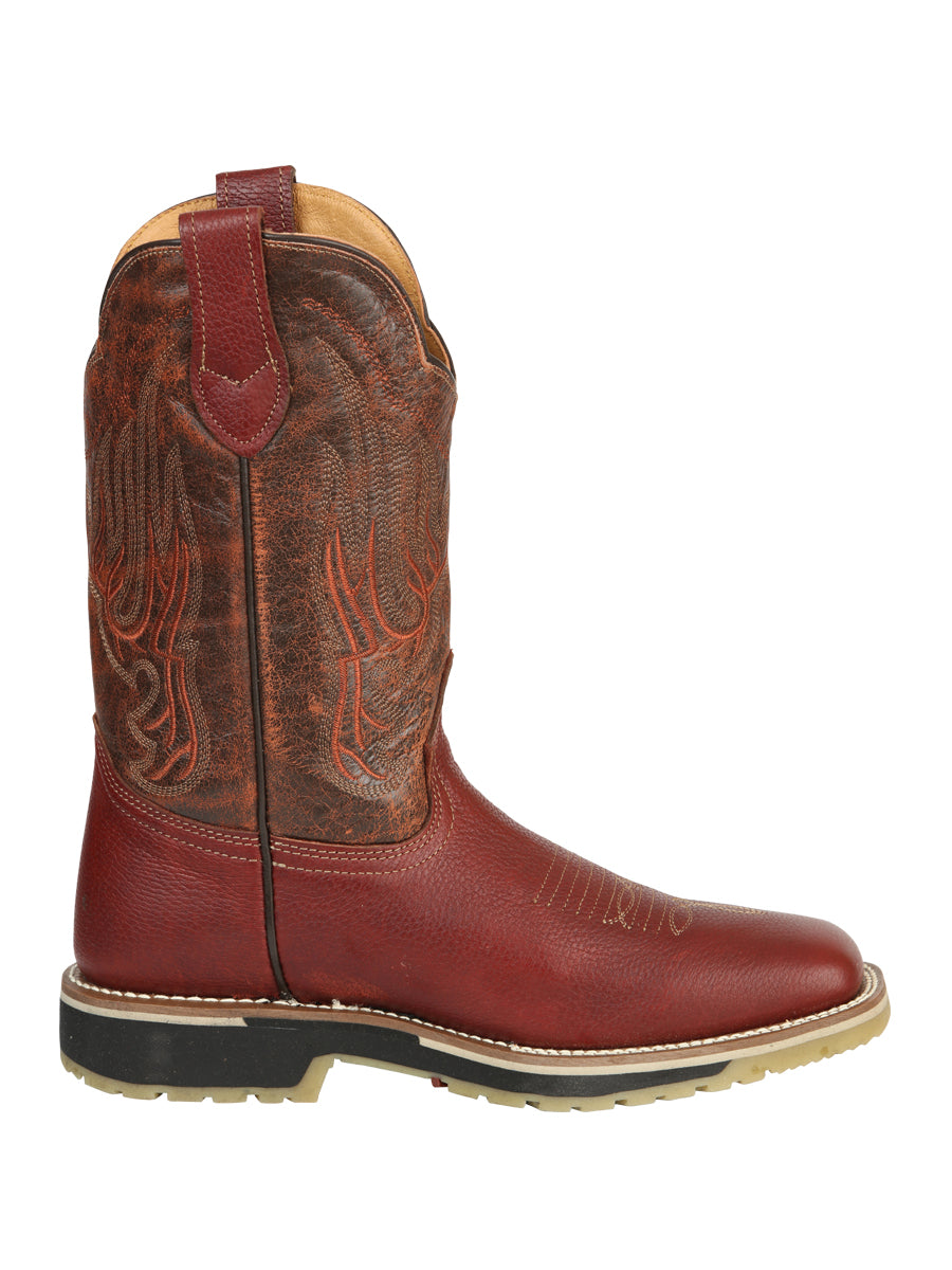 Establo Men’s Rodeo Boot - Bovine Grizzly Leather in Shedron 41541