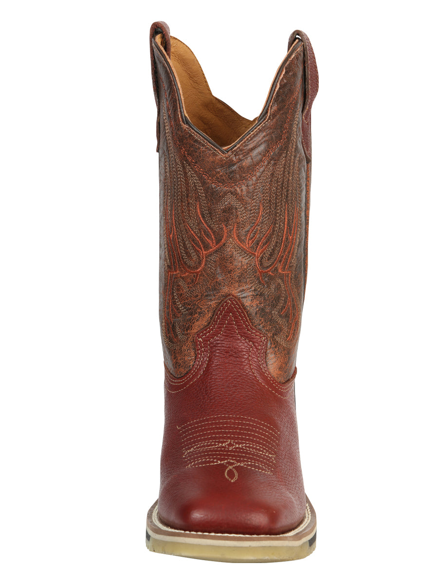 Establo Men’s Rodeo Boot - Bovine Grizzly Leather in Shedron 41541