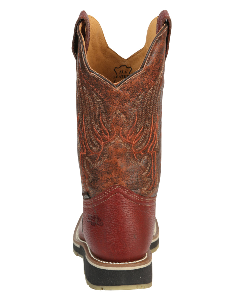 Establo Men’s Rodeo Boot - Bovine Grizzly Leather in Shedron 41541