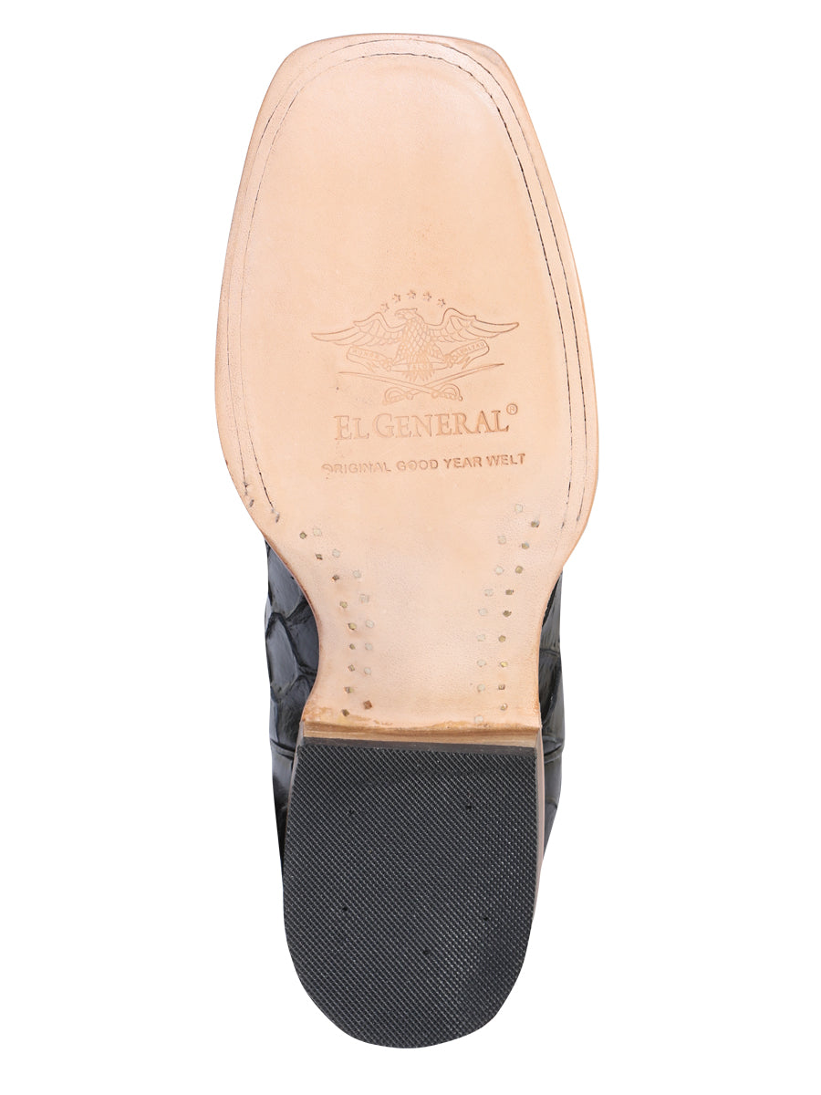 The Rodeo Boot — Black Pirarucu Print (No. 41792)