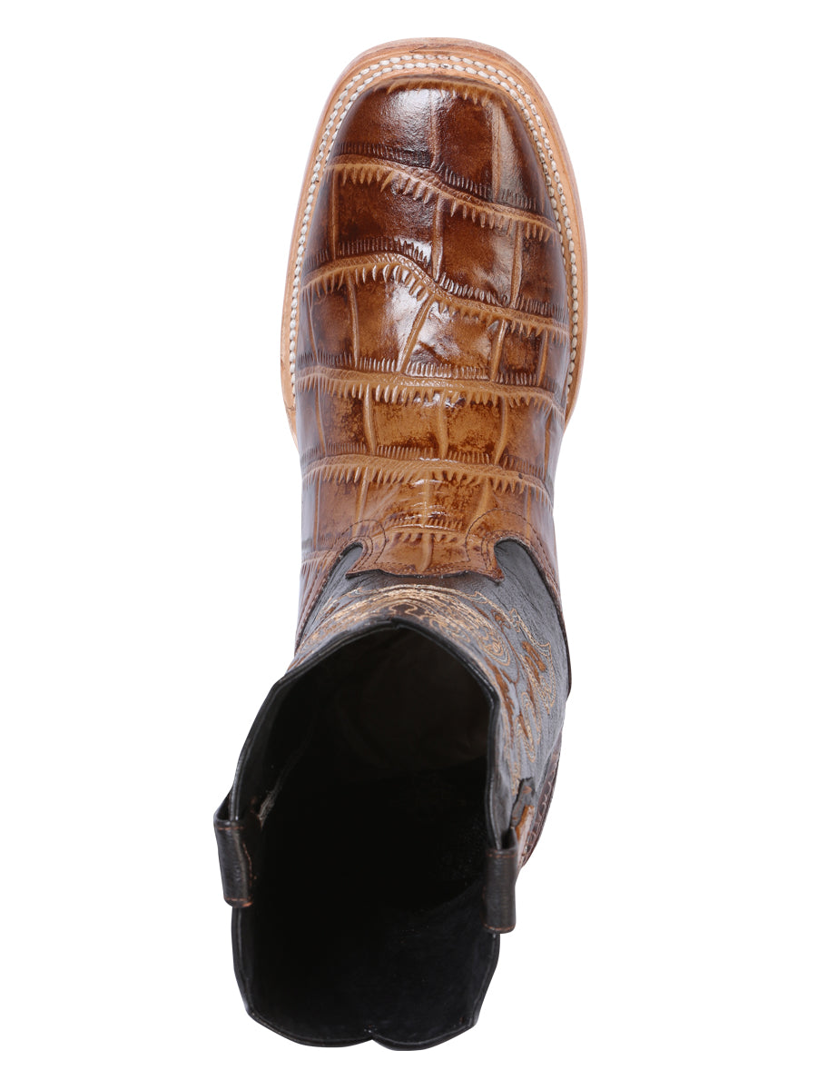 The Rodeo Boot — Light Brown Caiman Print (No. 41794)
