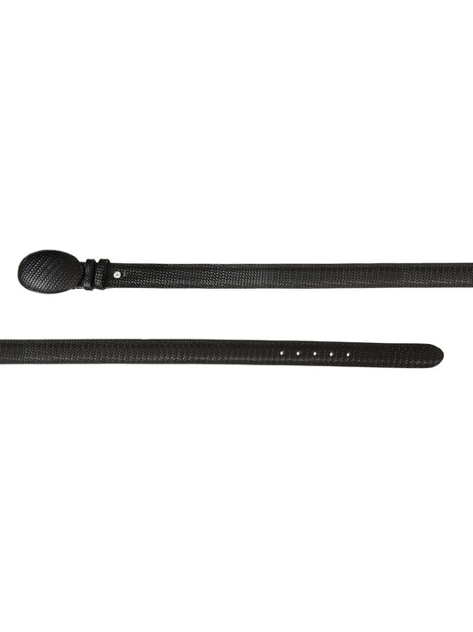 The Western Belt — Black Embossed Weave (No. 41897)