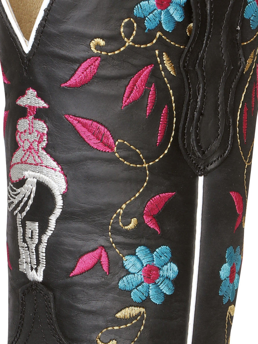 The Women's Square Toe Rodeo Boot — Crazy Black (No. 42976)
