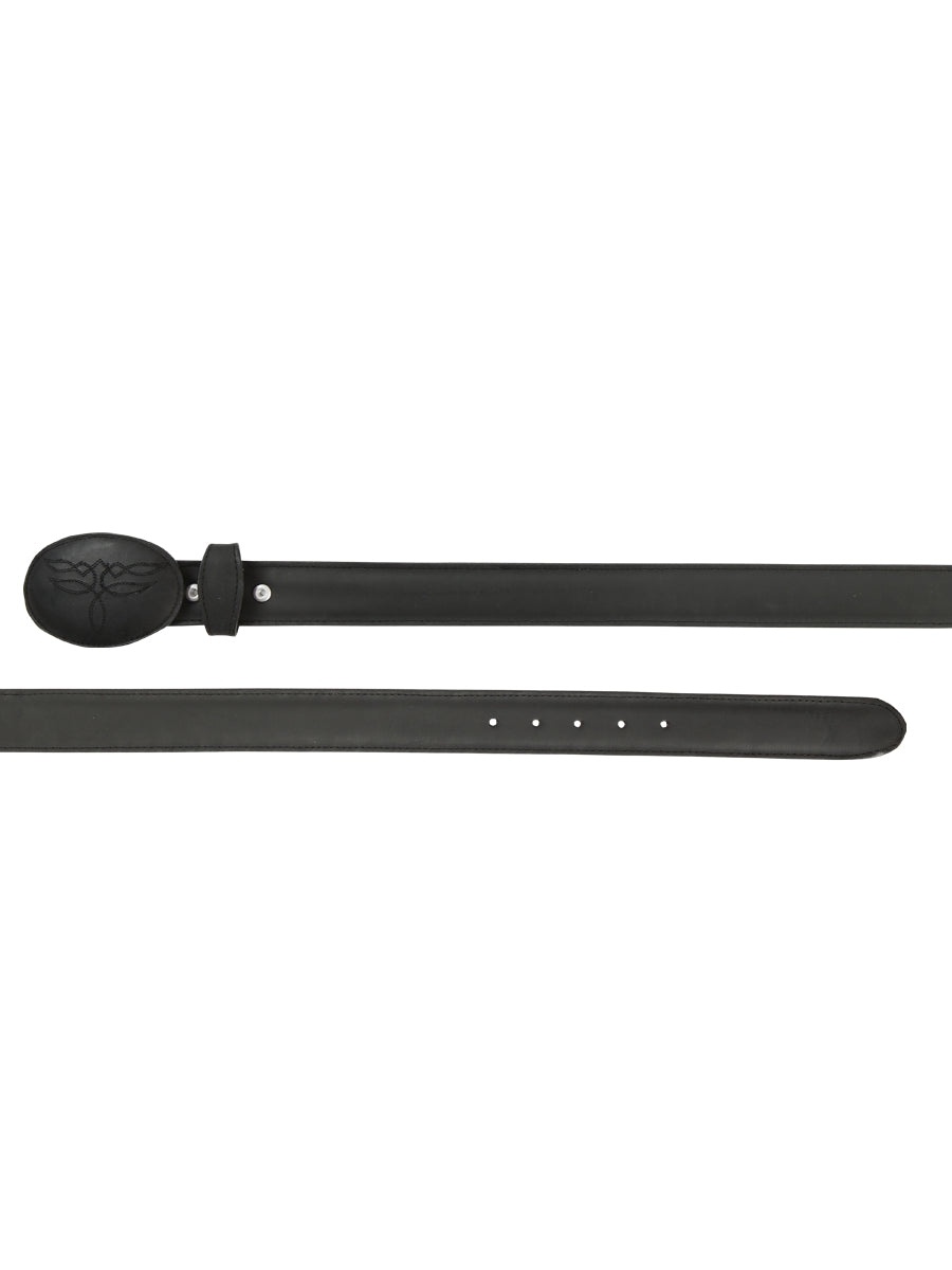 The Western Belt — Black Crazy Cowhide (No. 43190)