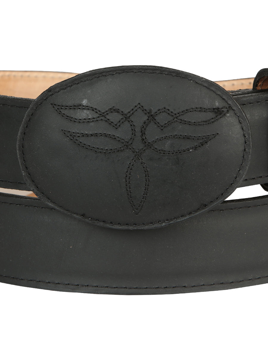 The Western Belt — Black Crazy Cowhide (No. 43190)