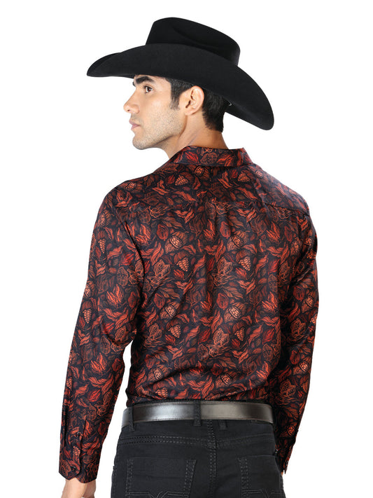 The Rancher Long Sleeve Shirt — Black & Brick