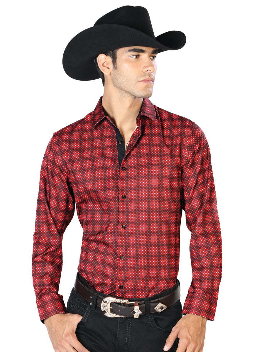 Red Casual Casual Long Sleeve Shirt 43552