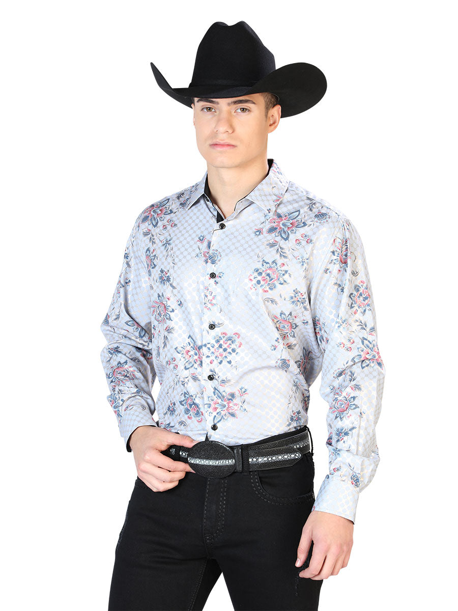Gray Casual Long Sleeve Shirt 43872