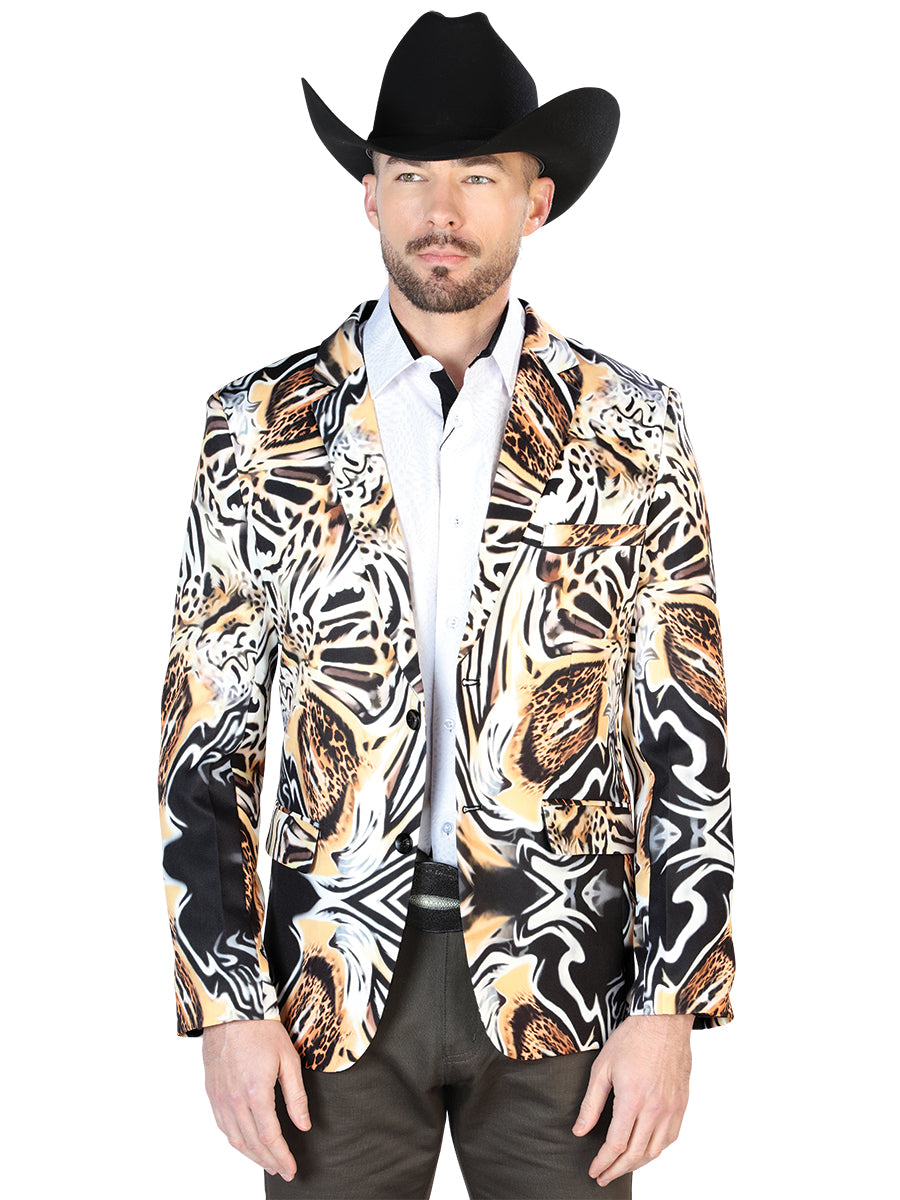 The Printed Dress Blazer — White (No. 44000)