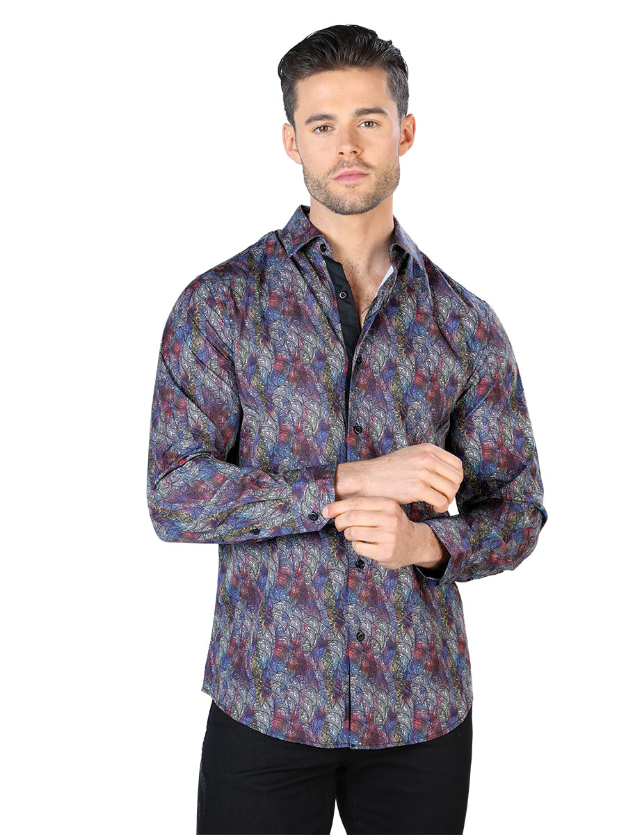Black Multicolor Long Sleeve Shirt 44044