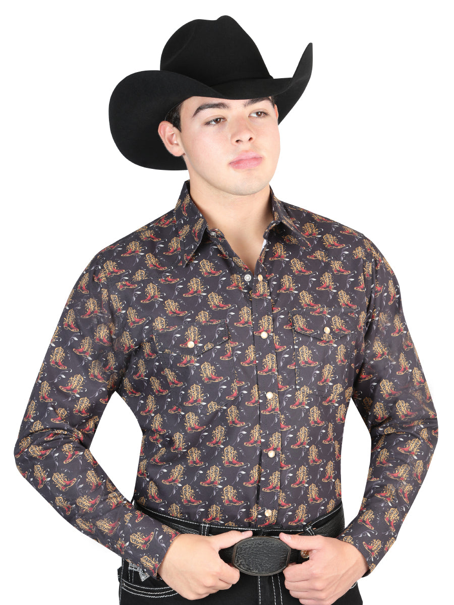 The Ranch Western Shirt — Black (No. 44304)