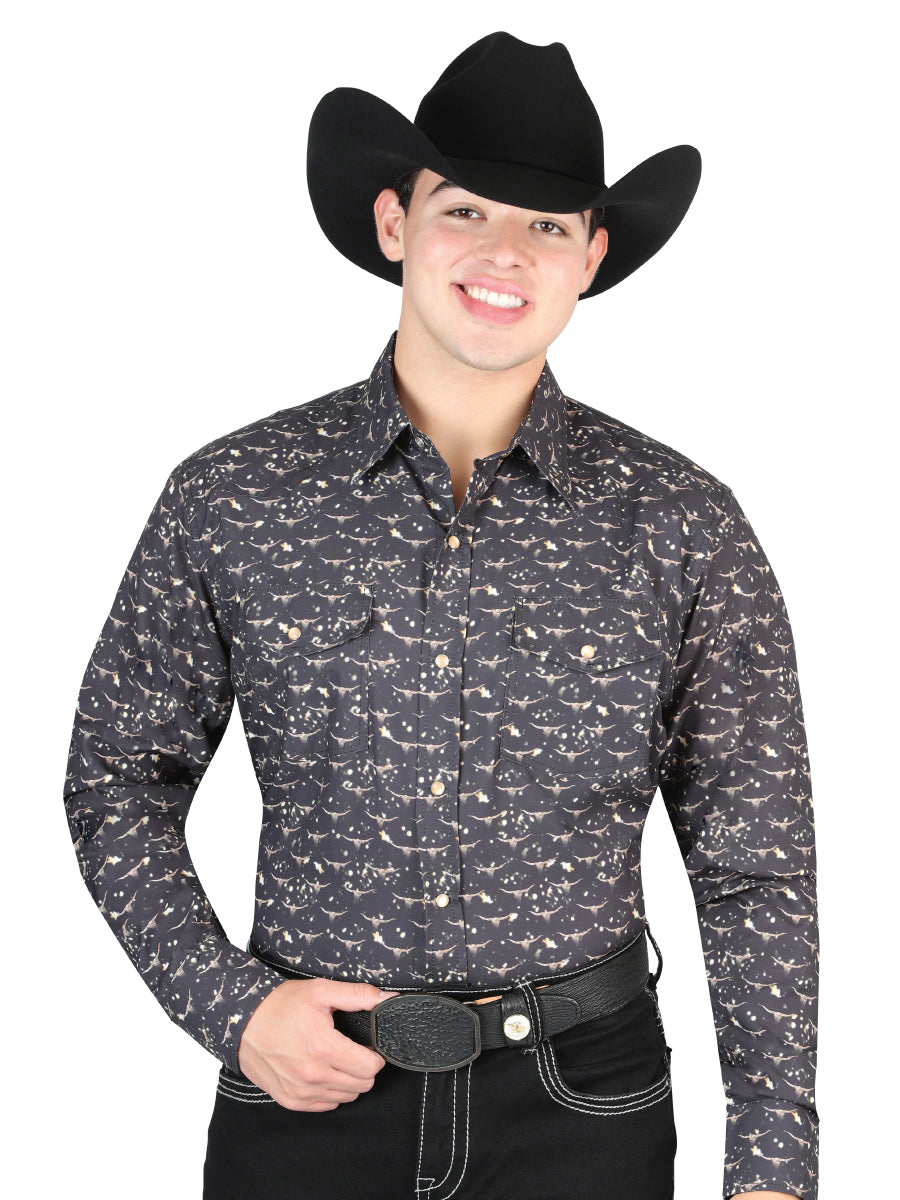 The Ranch Western Shirt — Black (No. 44309)