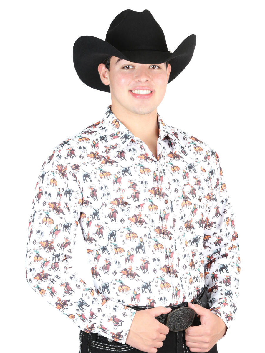 The Ranch Western Shirt — White (No. 44326)