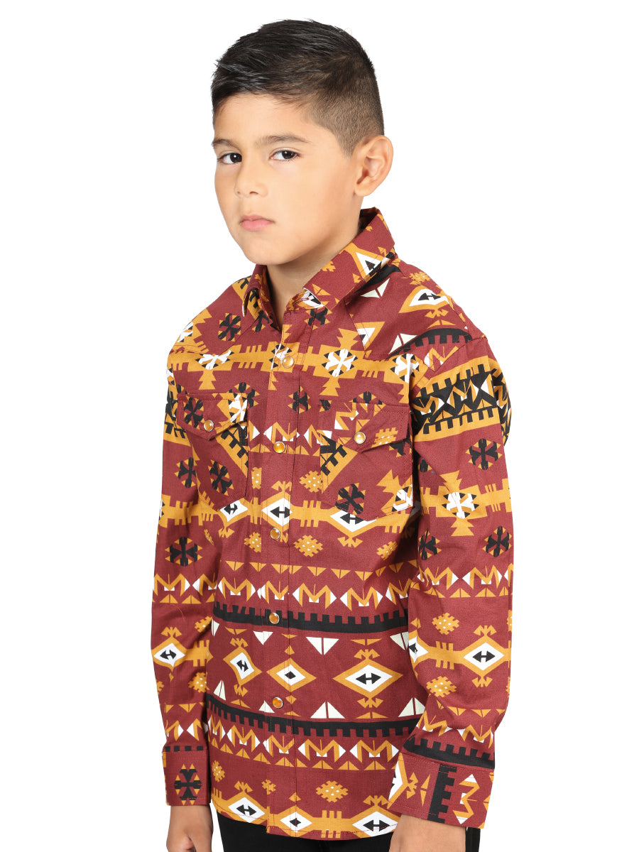 The Kids' Everyday Western Shirt — Brick (No. 44445)