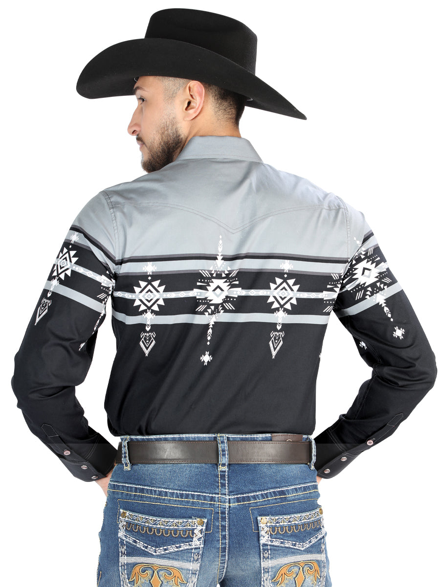 The Everyday Western Shirt — Black & Gray (No. 44452)