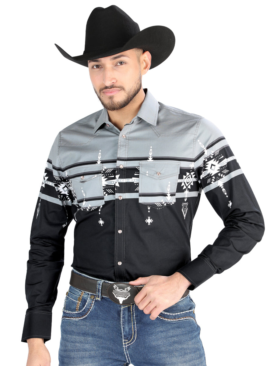 The Everyday Western Shirt — Black & Gray (No. 44452)