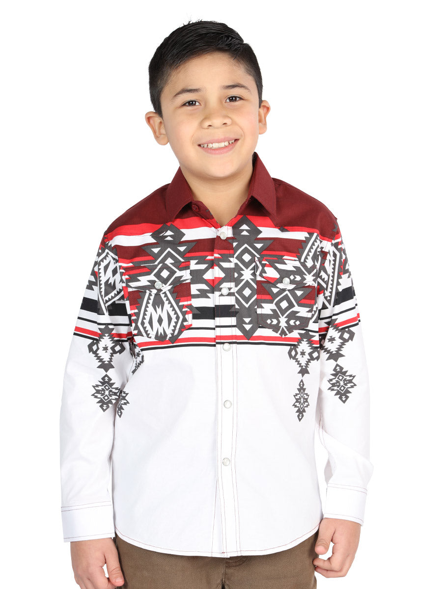 The Kids' Everyday Western Shirt — Burgundy (No. 44506)