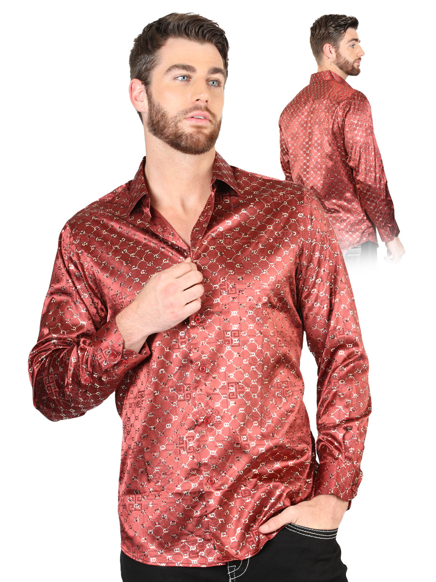 The Everyday Western Shirt — Burgundy & Gold (No. 44546)