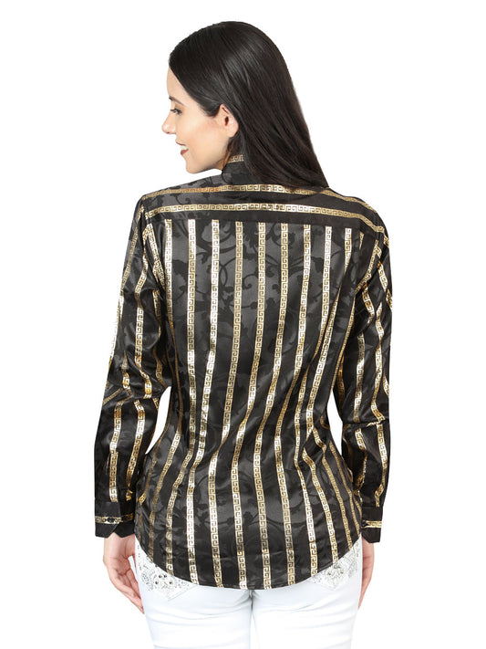 The Women's Everyday Western Shirt — Black & Gold (No. 44563)