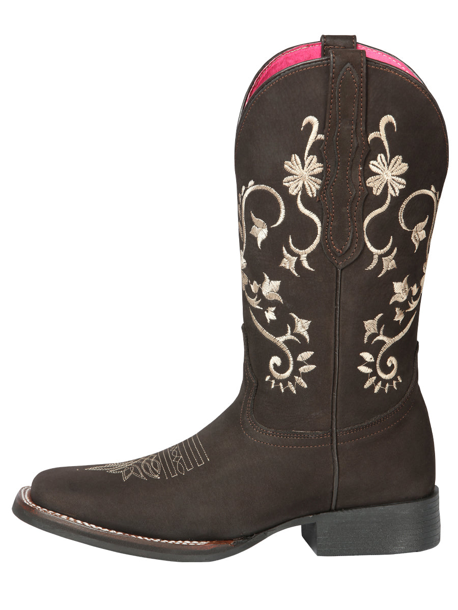 The Women's Rodeo Boot — Brown Nobuck (No. 44642)