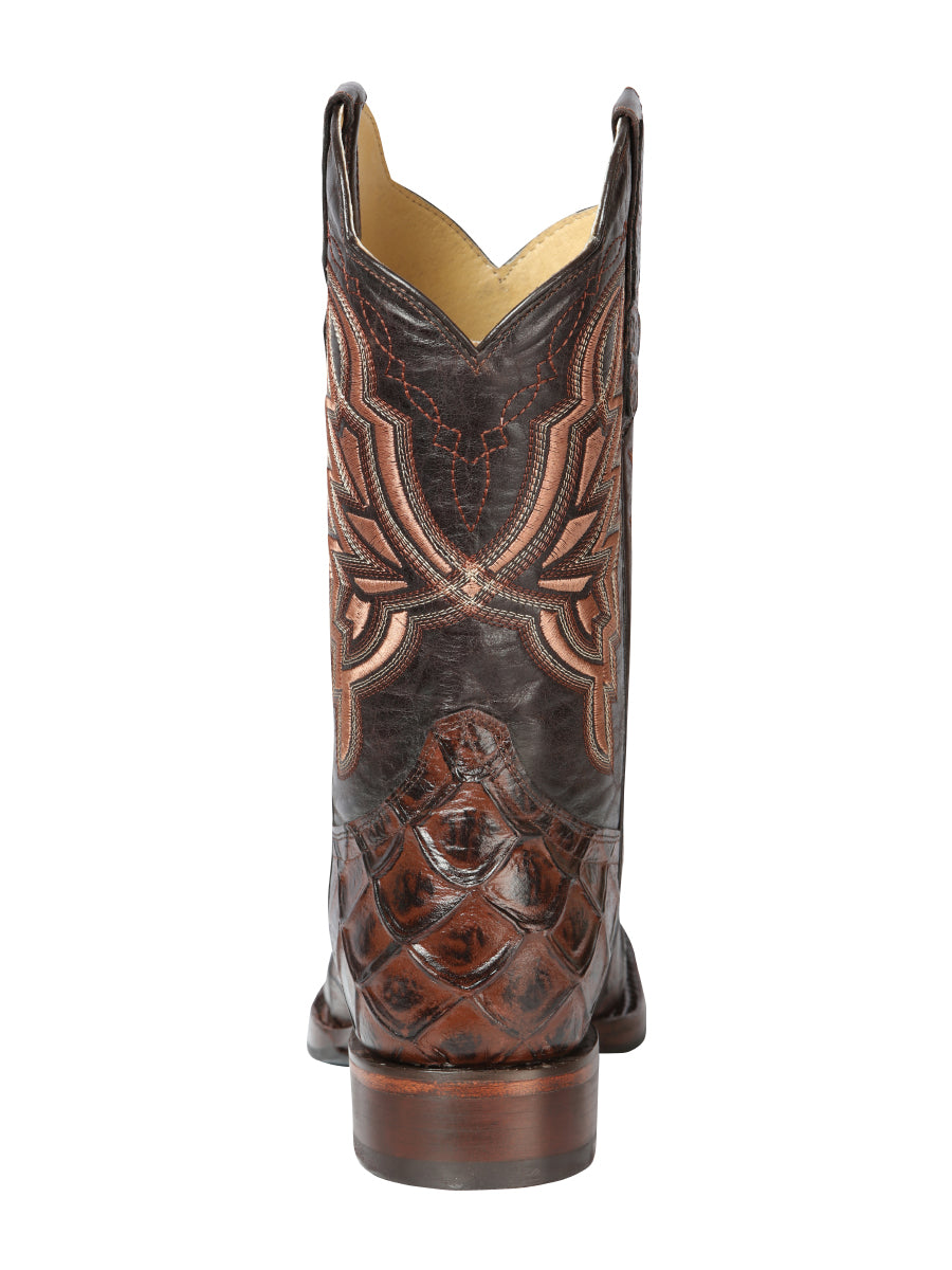 The Rodeo Boot — Brown Pirarucu Print (No. 44664)