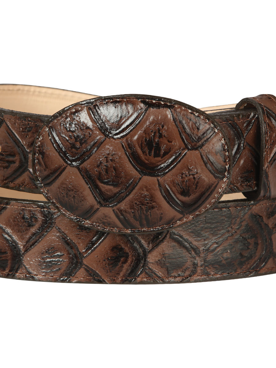 The Cowboy Belt — Brown Pirarucu Print (No. 44668)