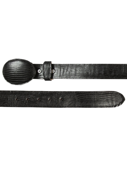 The Cowboy Belt — Black Lizard Print (No. 44670)