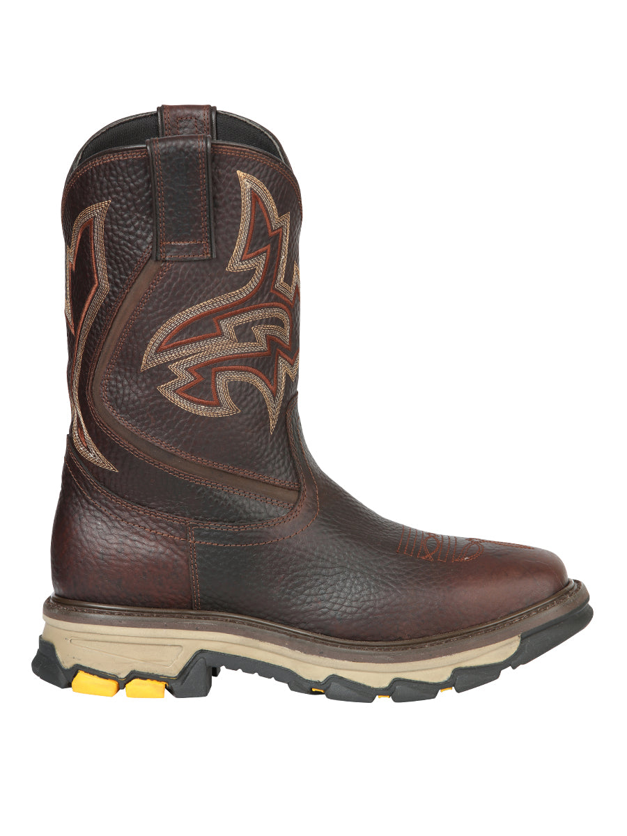 The Square Toe Work Boot — Brown Bull Fight (No. 44692)
