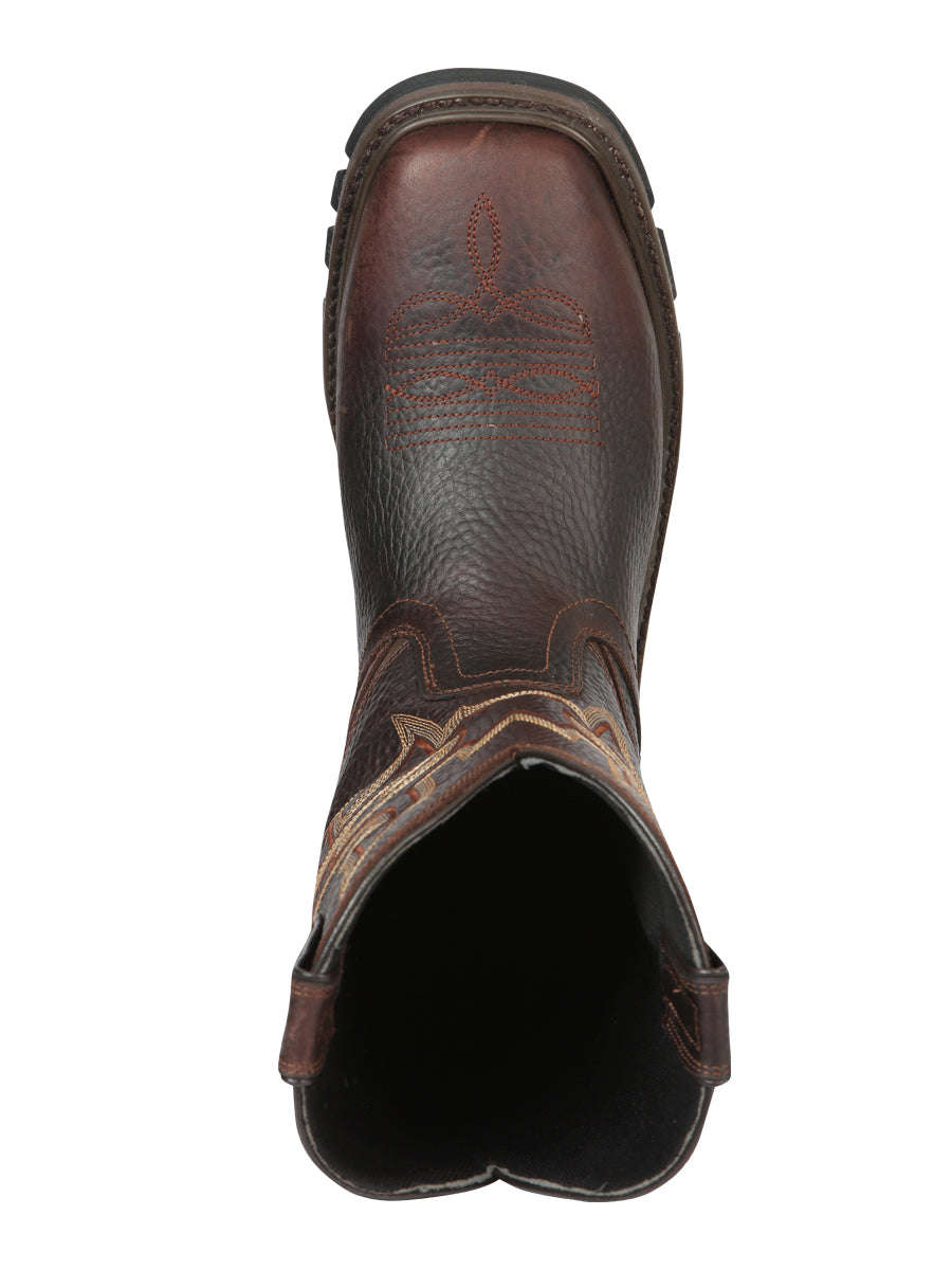 The Square Toe Work Boot — Brown Bull Fight (No. 44692)