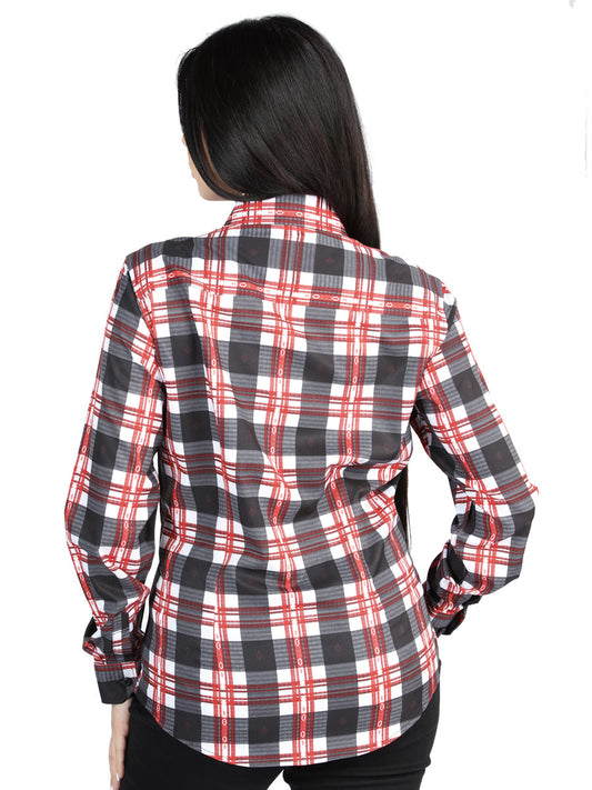The Women's Everyday Western Shirt — White & Red (No. 44724)