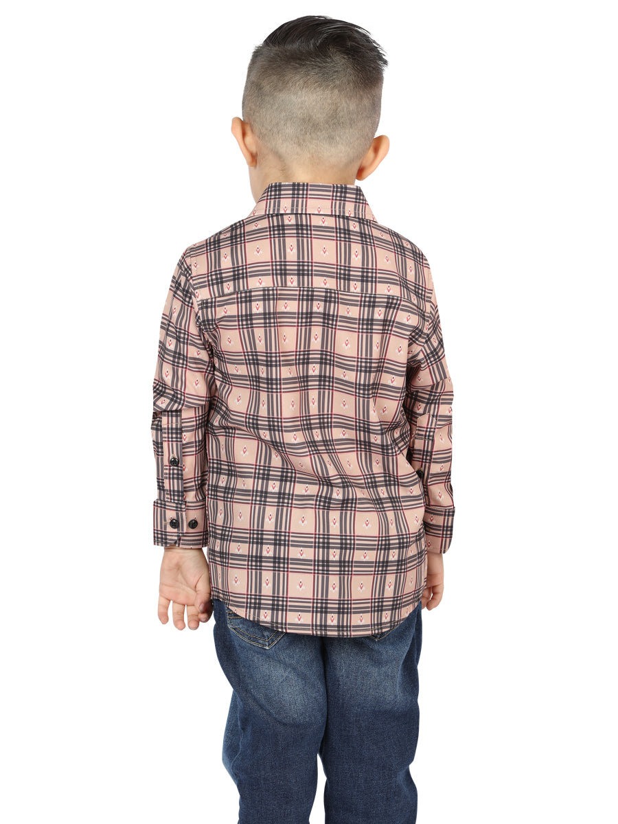 The Kids' Everyday Western Shirt — Beige & Black (No. 44731)