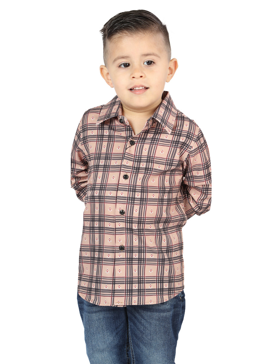 The Kids' Everyday Western Shirt — Beige & Black (No. 44731)