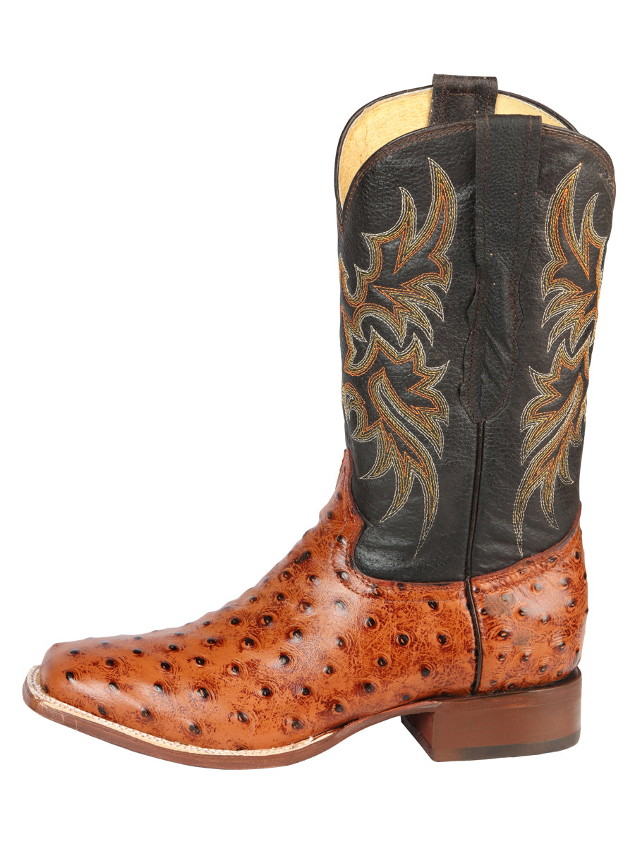 The Rodeo Boot — Cognac Ostrich Print (No. 44936)