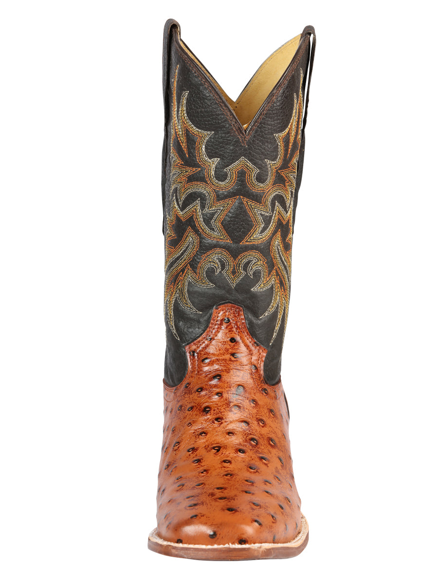 The Rodeo Boot — Cognac Ostrich Print (No. 44936)