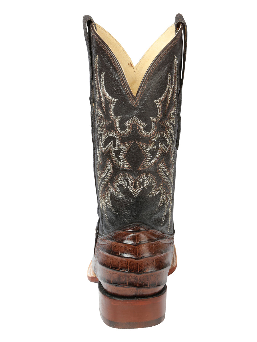 The Bulldog Rodeo Boot — Brown Caiman Print (No. 44937)