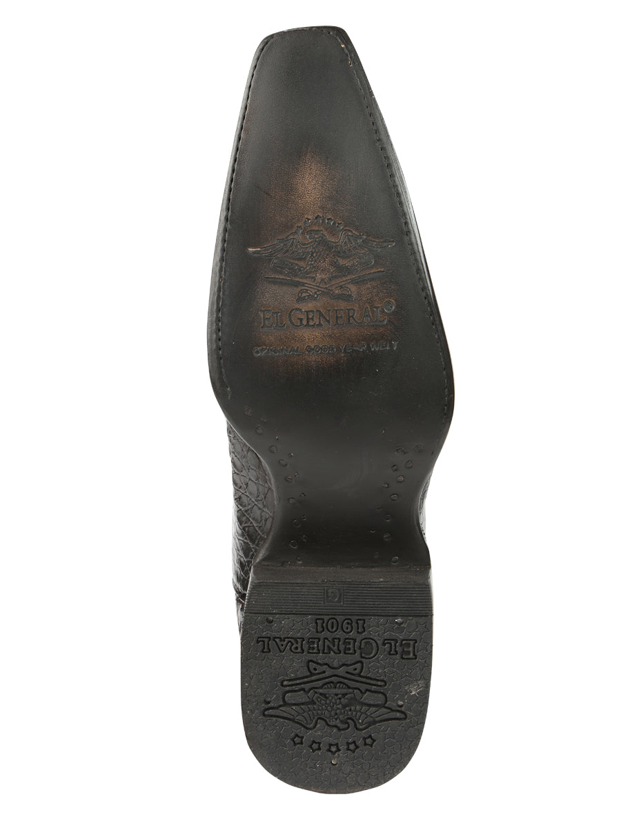 The Exotic Caiman Belly Boot — Brown (No. 45079)