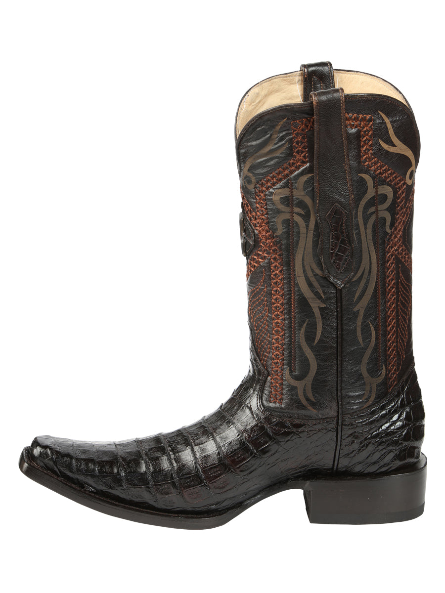 The Exotic Caiman Belly Boot — Brown (No. 45079)