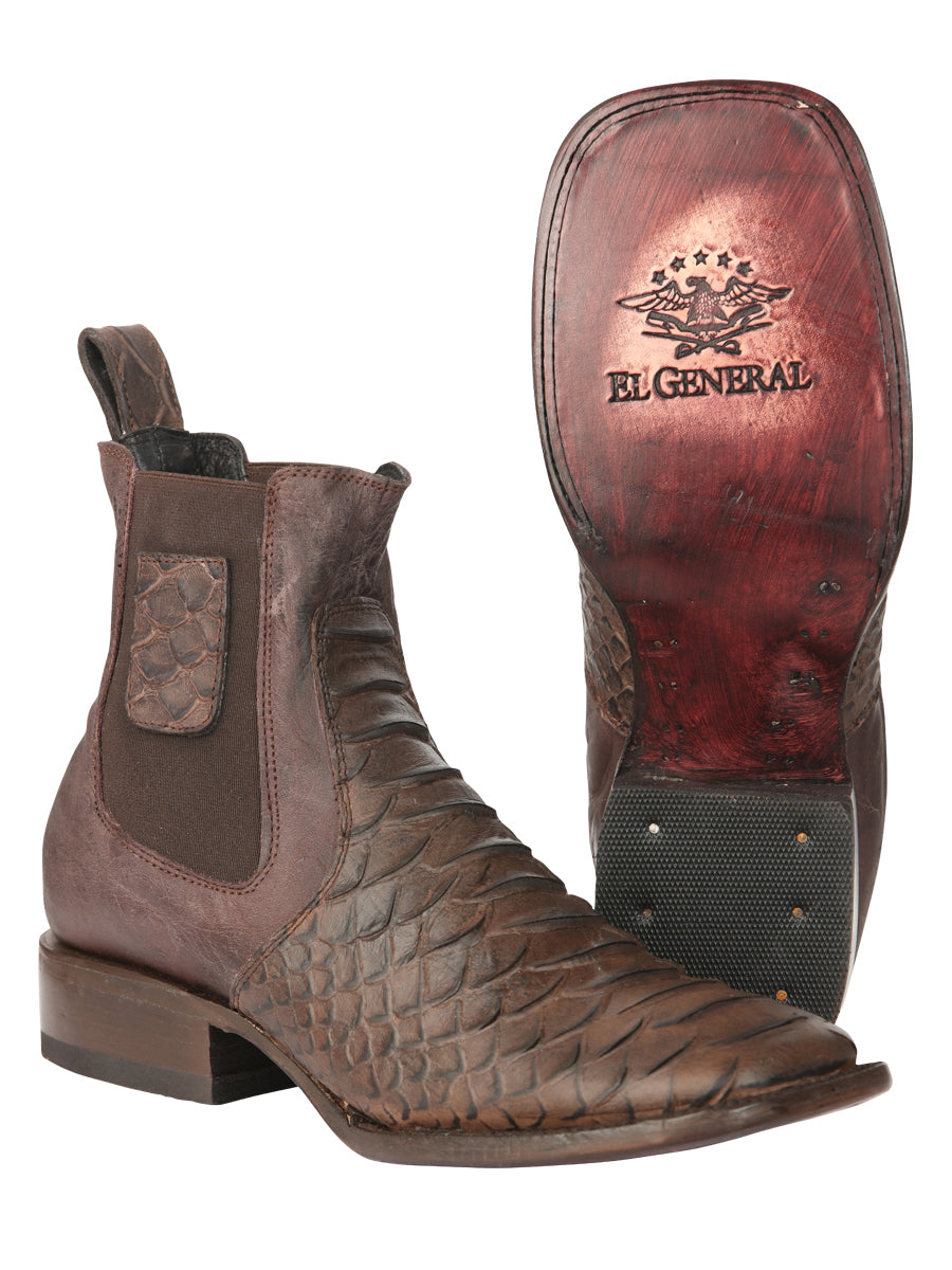 The Ankle Boot — Brown Python Print (No. 45092)