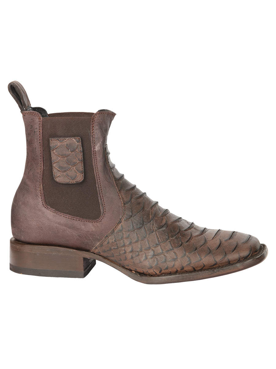 The Ankle Boot — Brown Python Print (No. 45092)