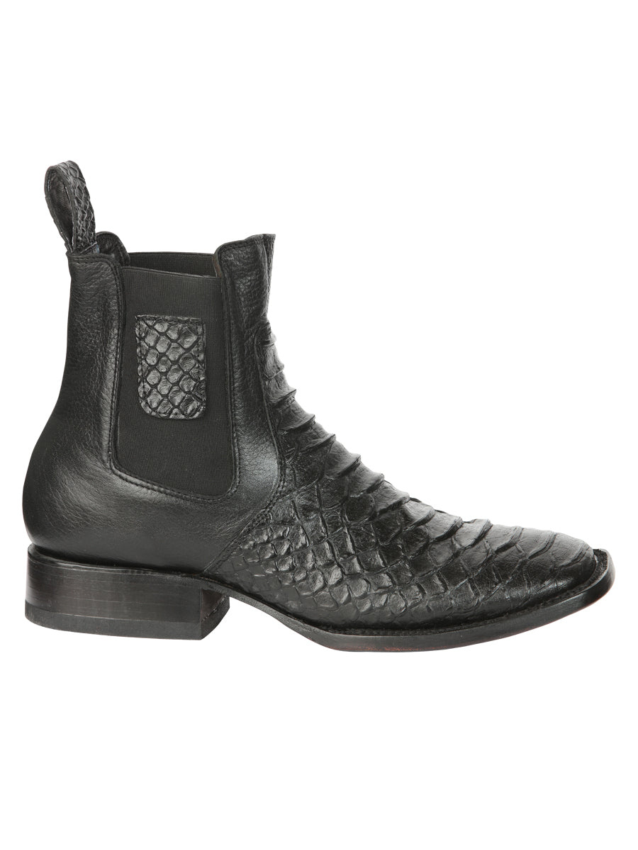 The Ankle Boot — Black Python Print (No. 45093)