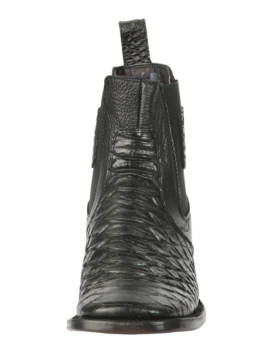 The Ankle Boot — Black Python Print (No. 45093)