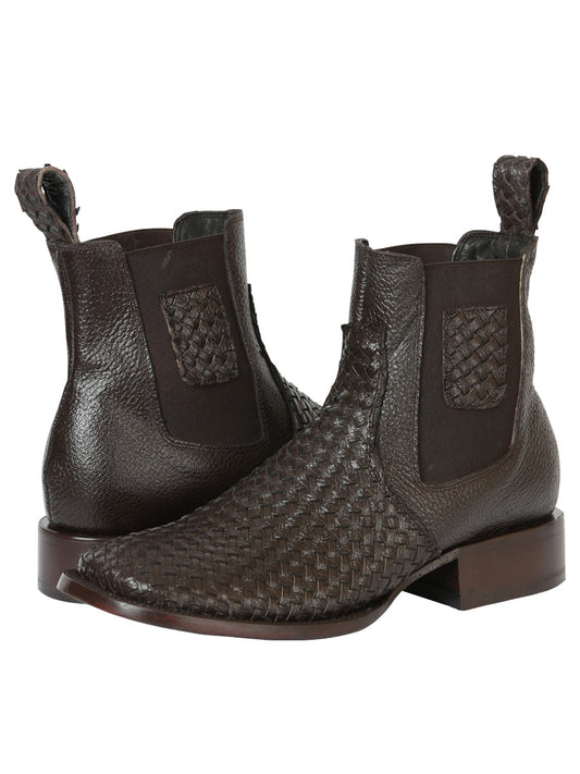 The Woven Rodeo Ankle Boot — Brown (No. 45177)